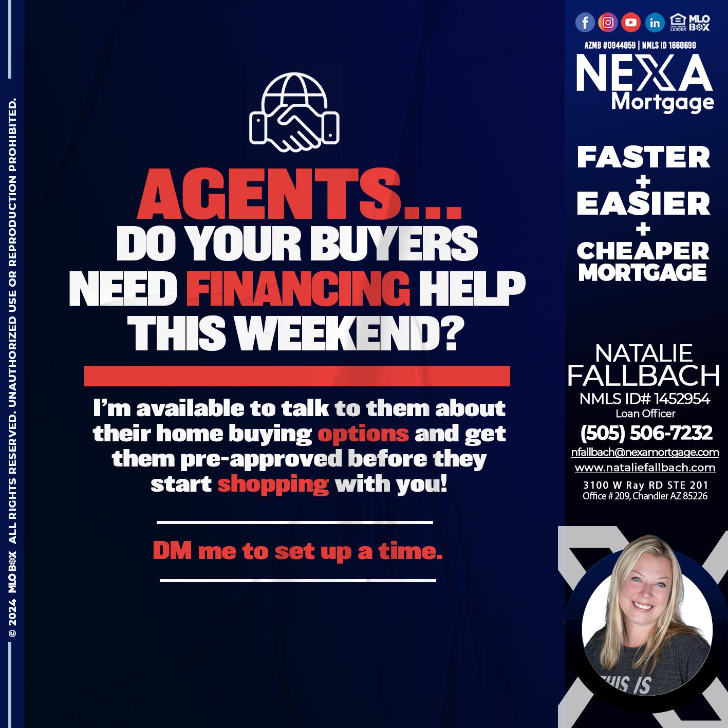 AGENTS NEED HELP? - Natalie Fallbach -Mortgage Loan Officer