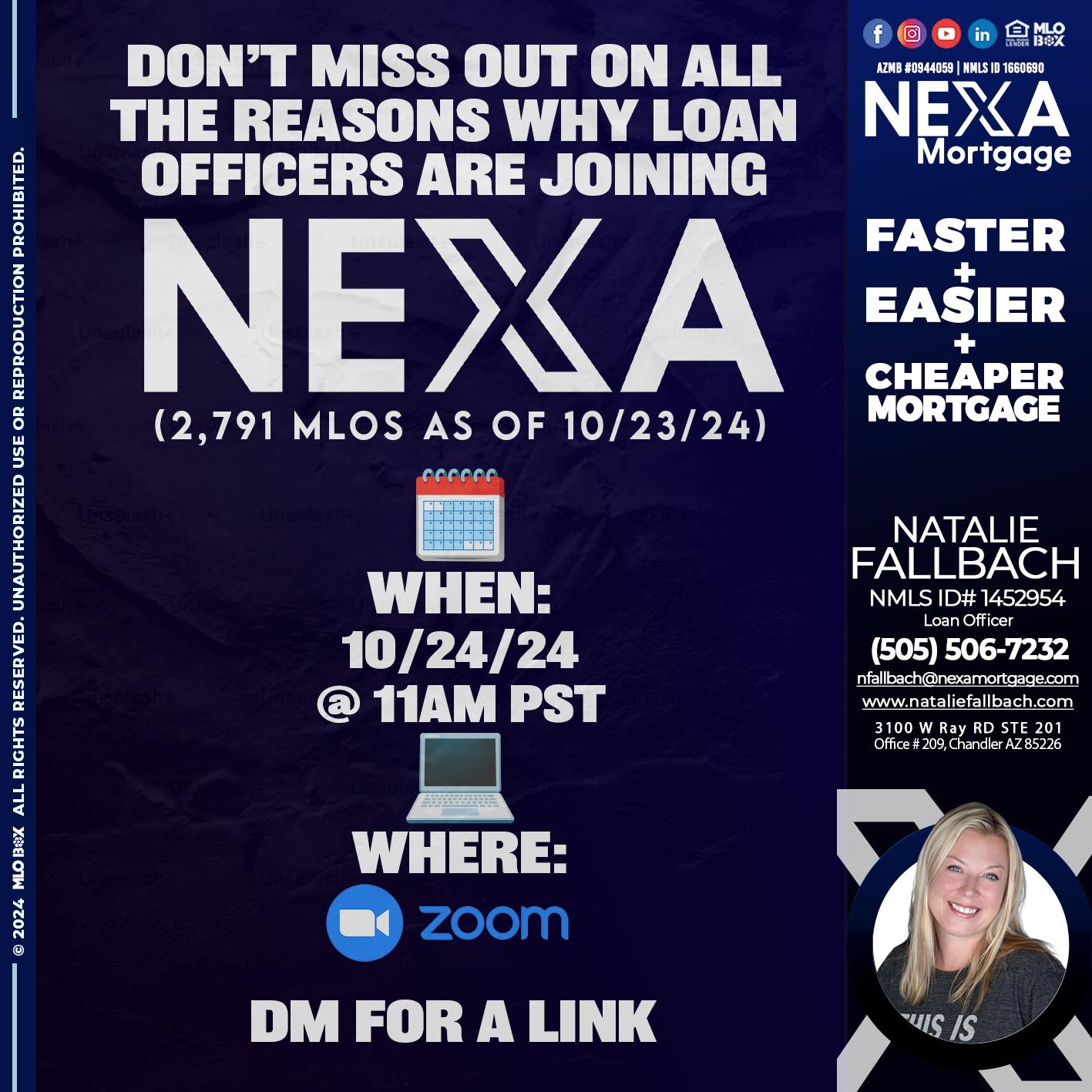 WHY NEXA - Natalie Fallbach -Mortgage Loan Officer