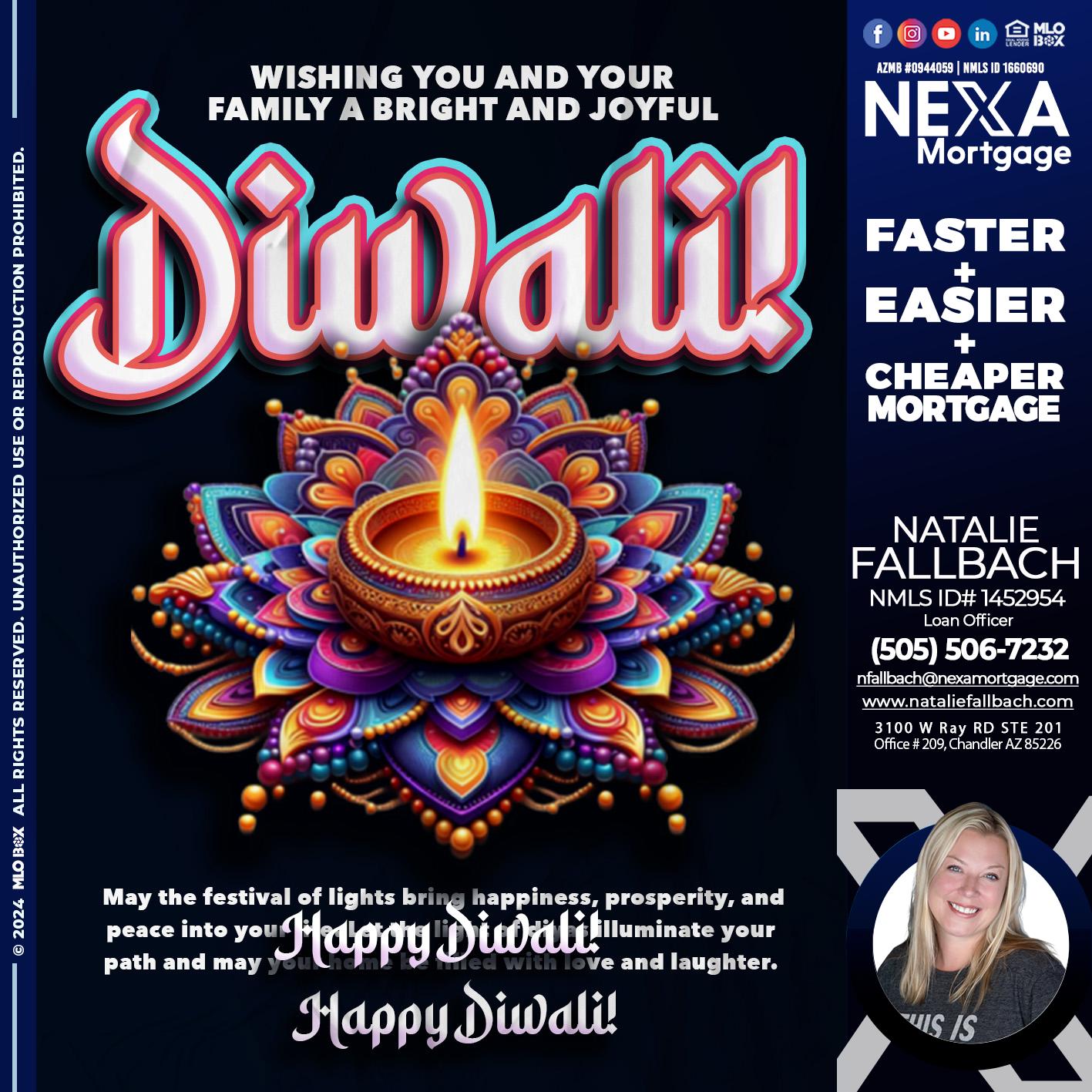 HAPPY DIWALI - Natalie Fallbach -Mortgage Loan Officer