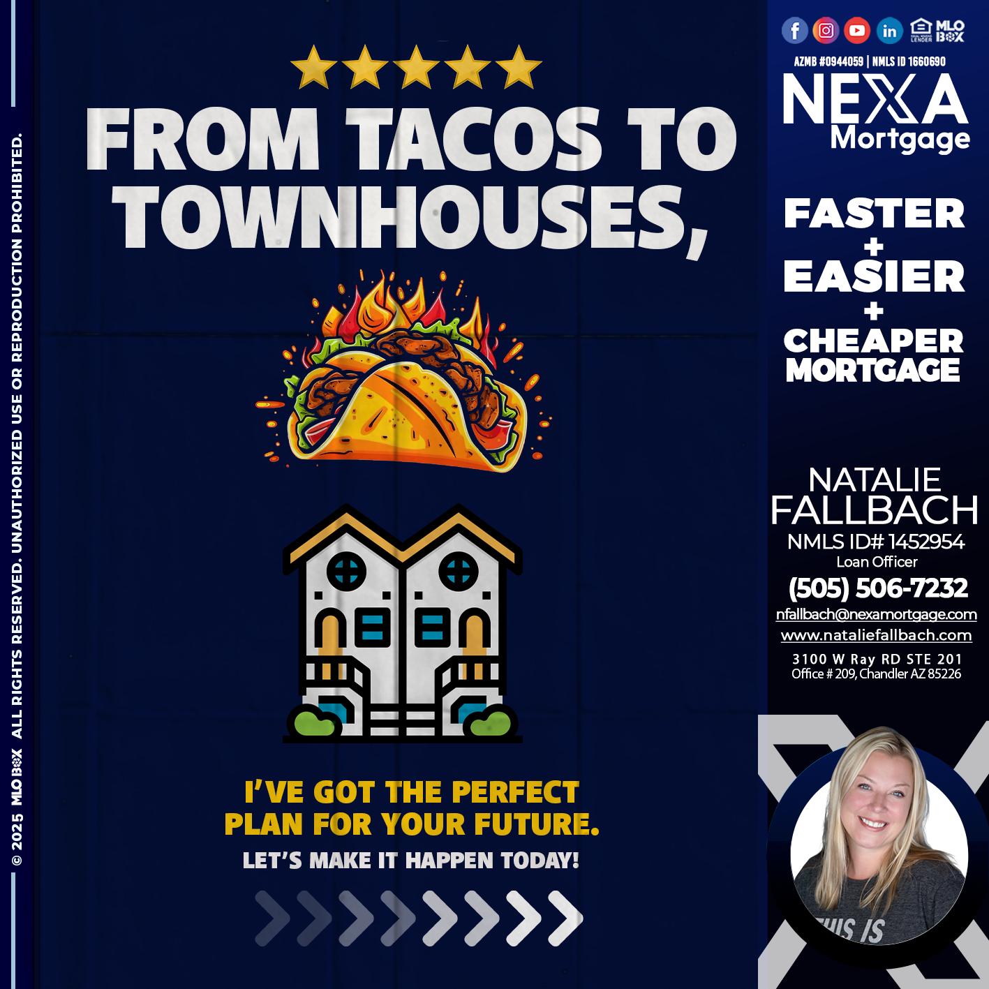 from tacos to townhomes - Natalie Fallbach -Mortgage Loan Officer