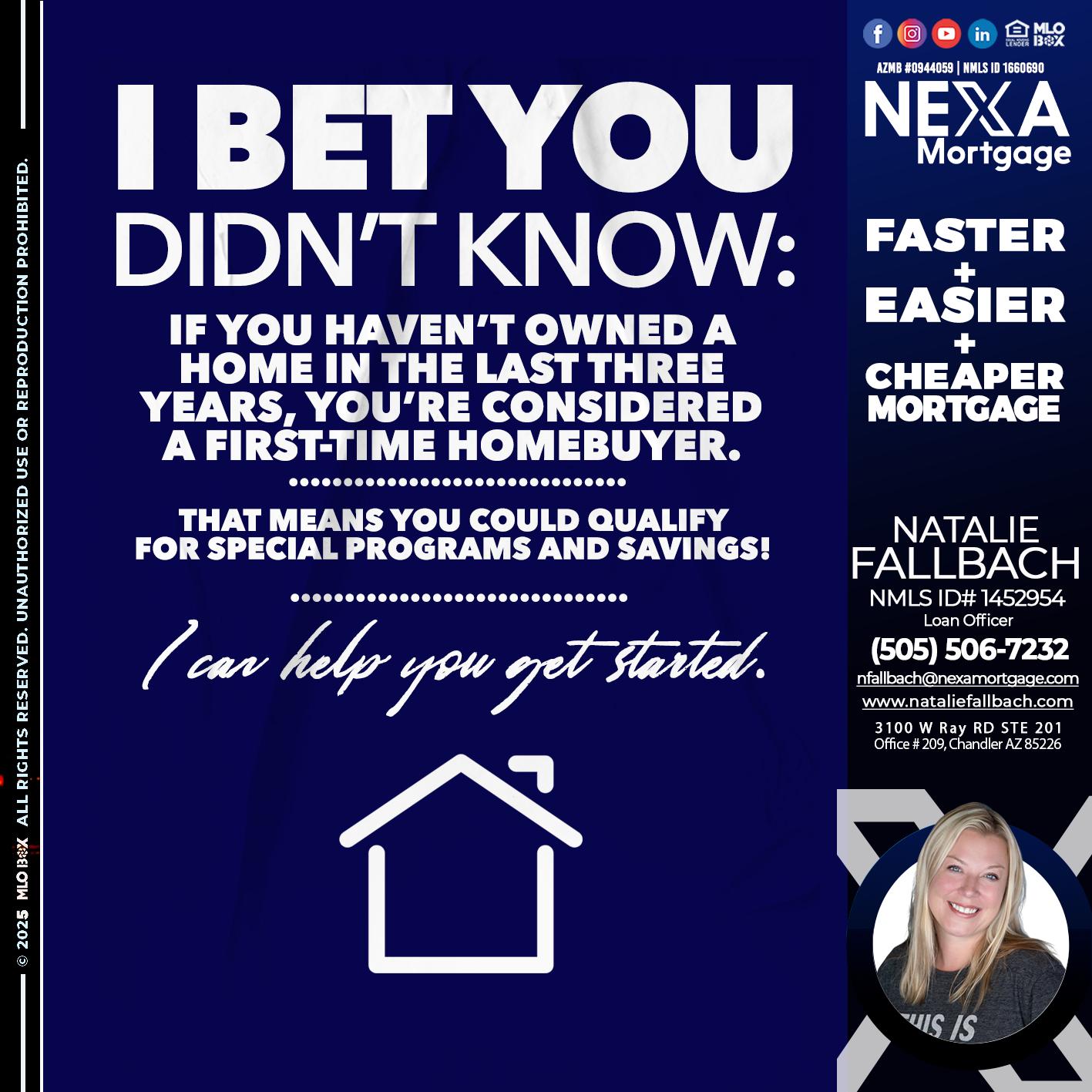 I BET YOU KNOW - Natalie Fallbach -Mortgage Loan Officer