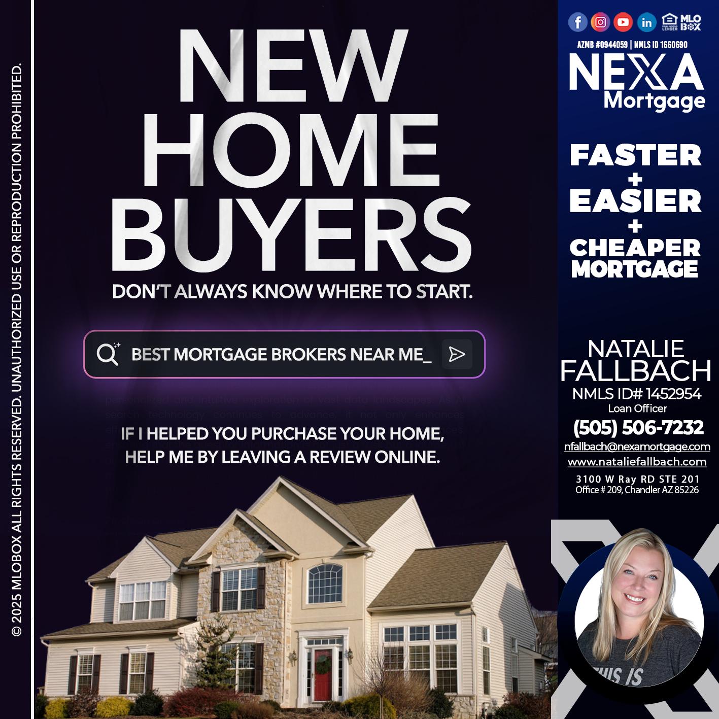 NEW HOME BUYERS - Natalie Fallbach -Mortgage Loan Officer