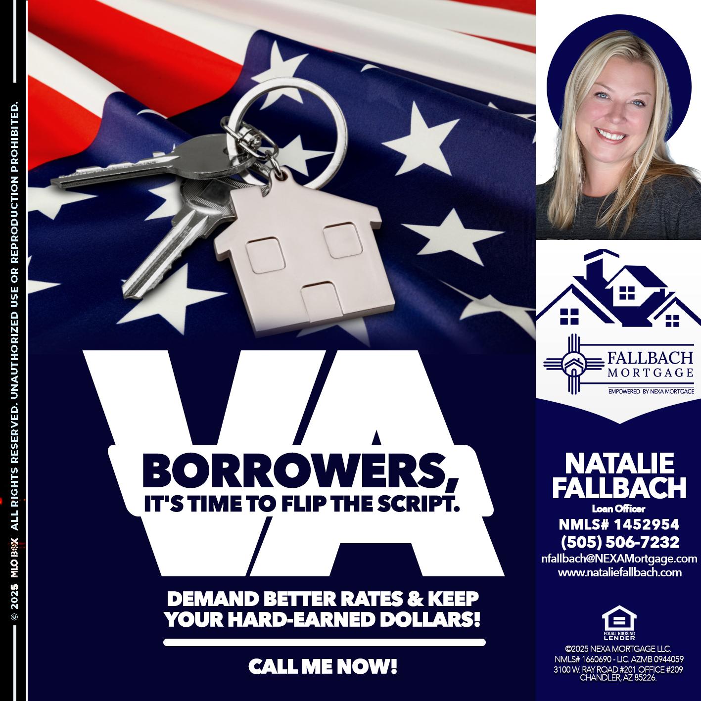 VA BORROWERS - Natalie Fallbach -Mortgage Loan Officer