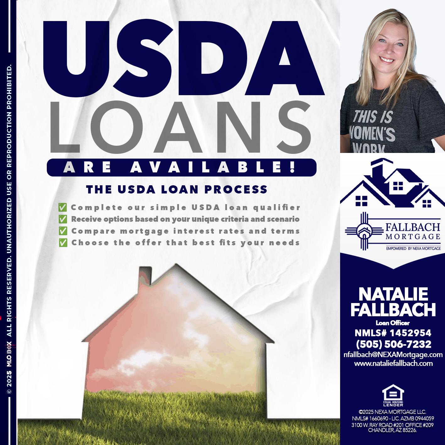 USDA LOANS - Natalie Fallbach -Mortgage Loan Officer