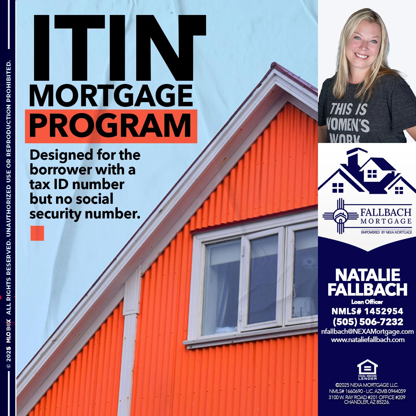 ITIN PROGRAM - Natalie Fallbach -Mortgage Loan Officer