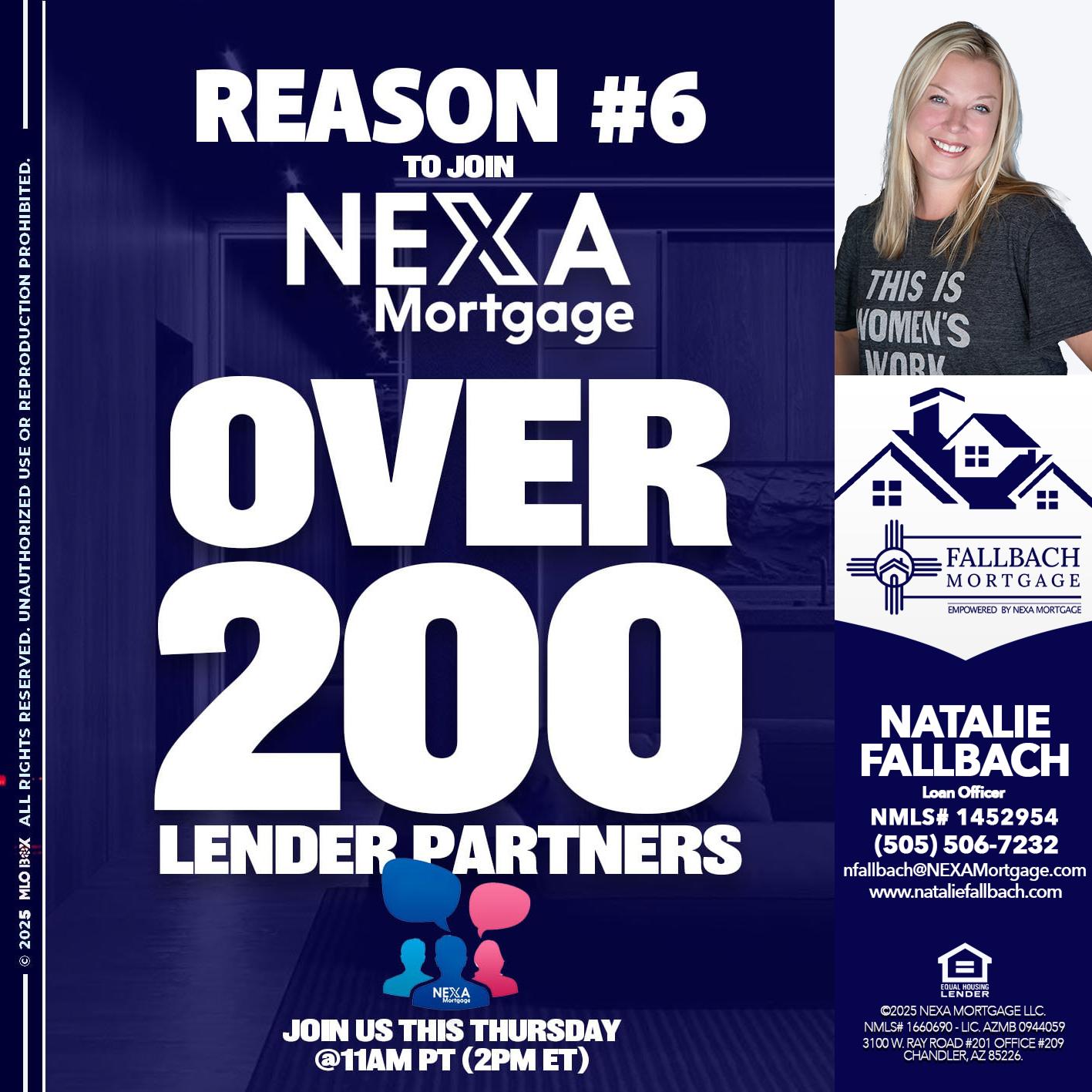 REASON 6 - Natalie Fallbach -Mortgage Loan Officer