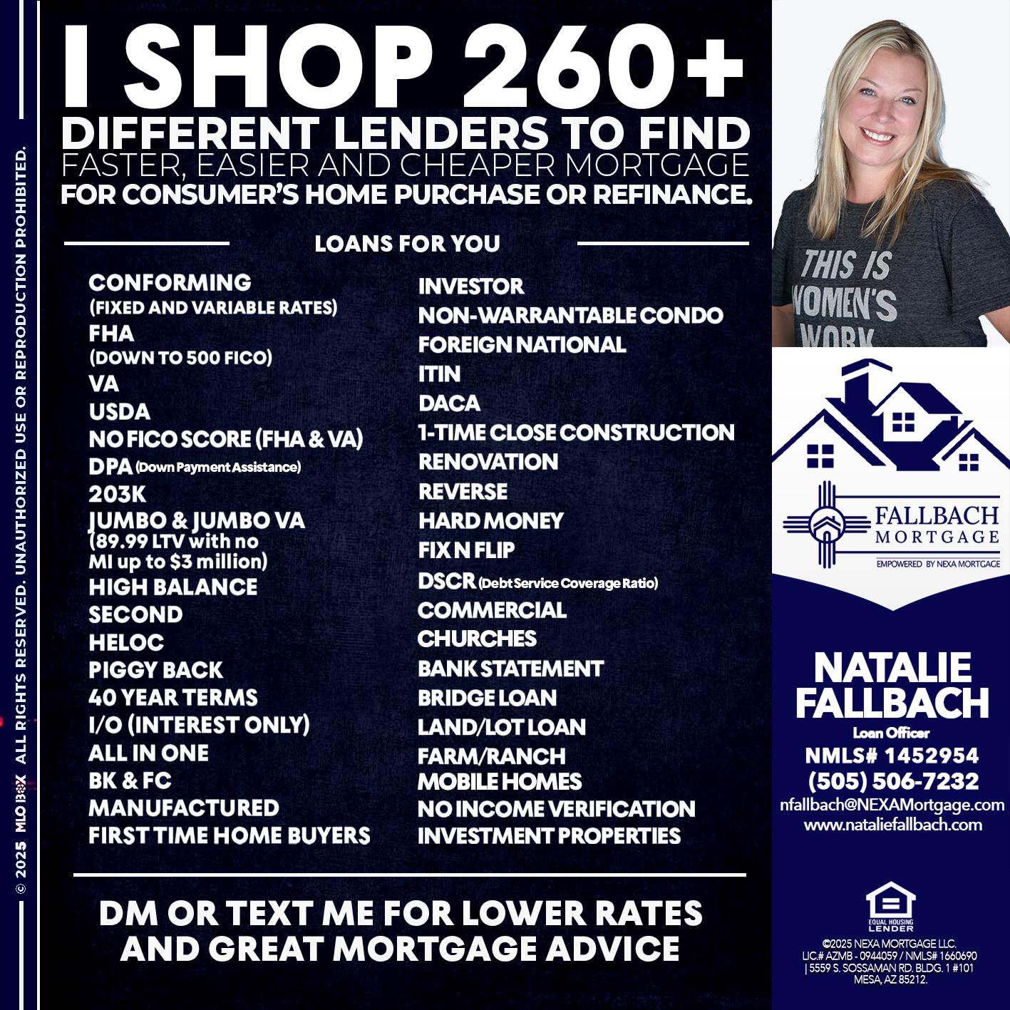 I SHOP +260 - Natalie Fallbach -Mortgage Loan Officer