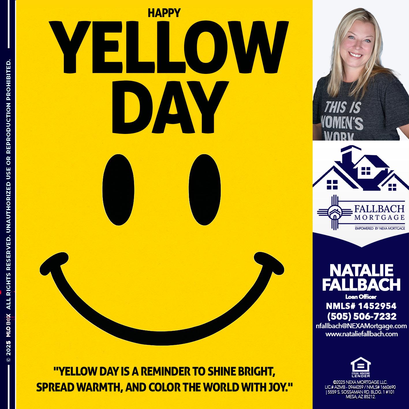 YELLOW DAY - Natalie Fallbach -Mortgage Loan Officer