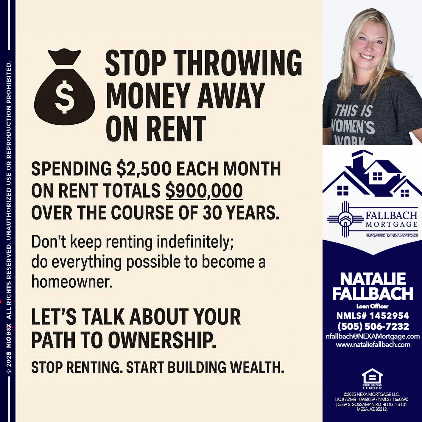 STOP THROWING - Natalie Fallbach -Mortgage Loan Officer