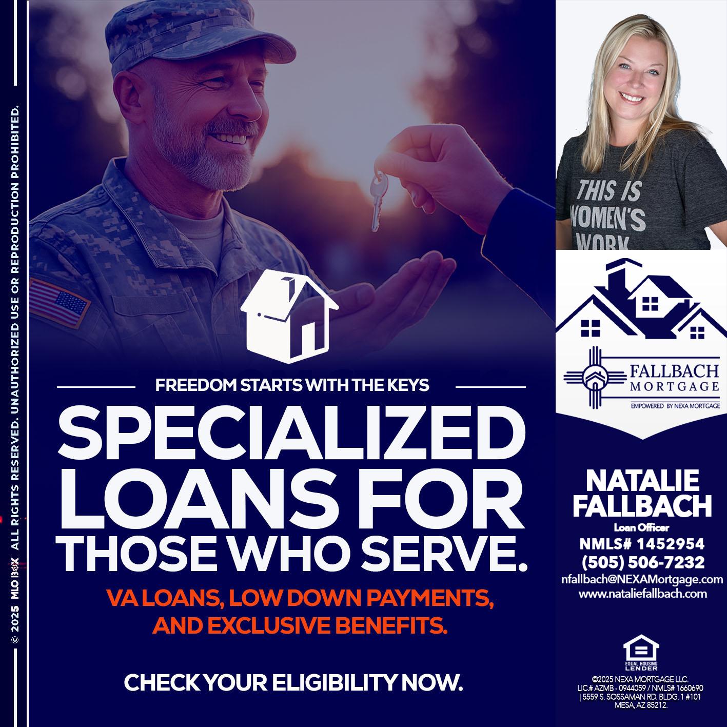 SPECIALIZED LOANS - Natalie Fallbach -Mortgage Loan Officer