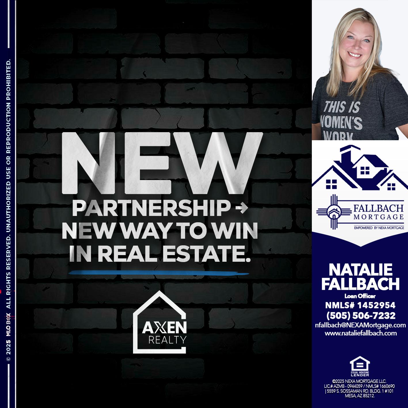 new partnership - Natalie Fallbach -Mortgage Loan Officer
