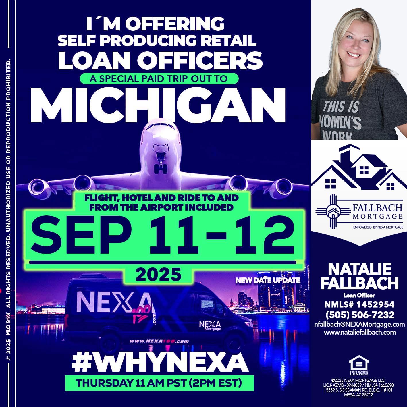 michigan sep 11-12 - Natalie Fallbach -Mortgage Loan Officer