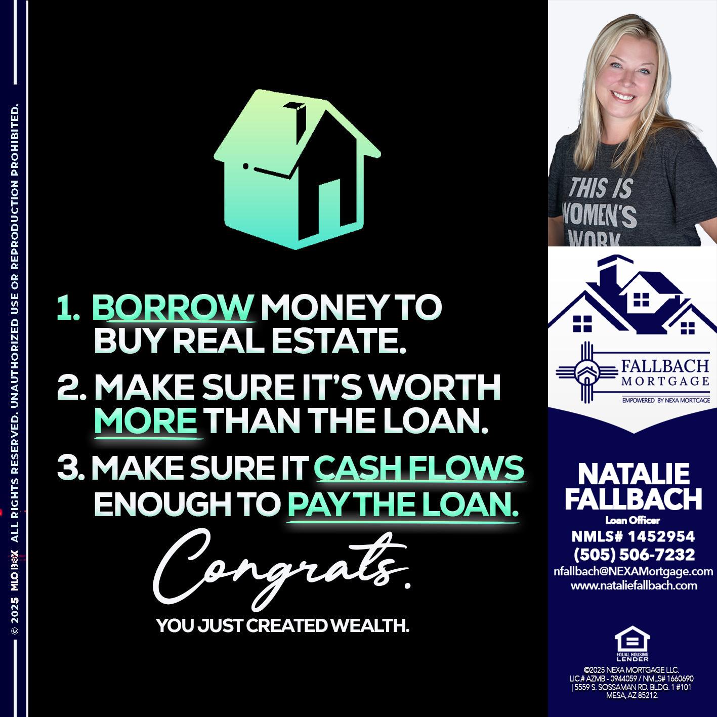 BORROW MONEY - Natalie Fallbach -Mortgage Loan Officer