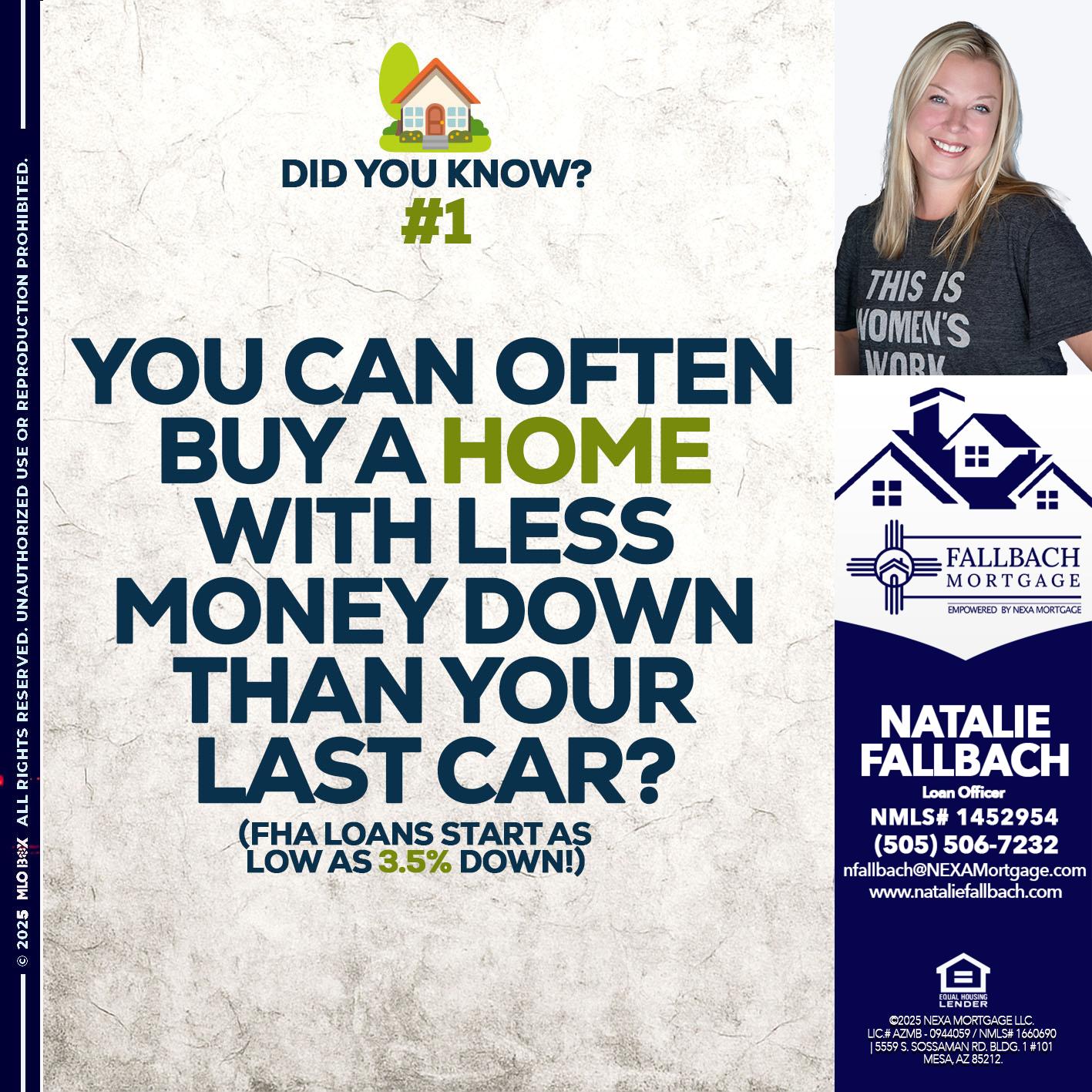 DID YOU KNOW #1 - Natalie Fallbach -Mortgage Loan Officer