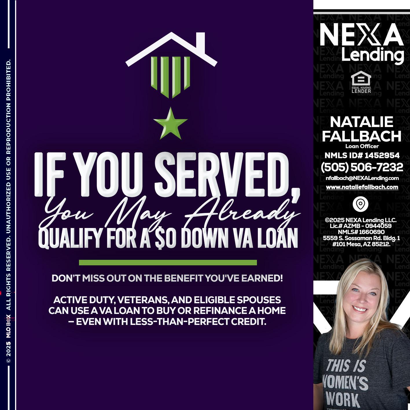 IF YOU SERVED - Natalie Fallbach -Mortgage Loan Officer